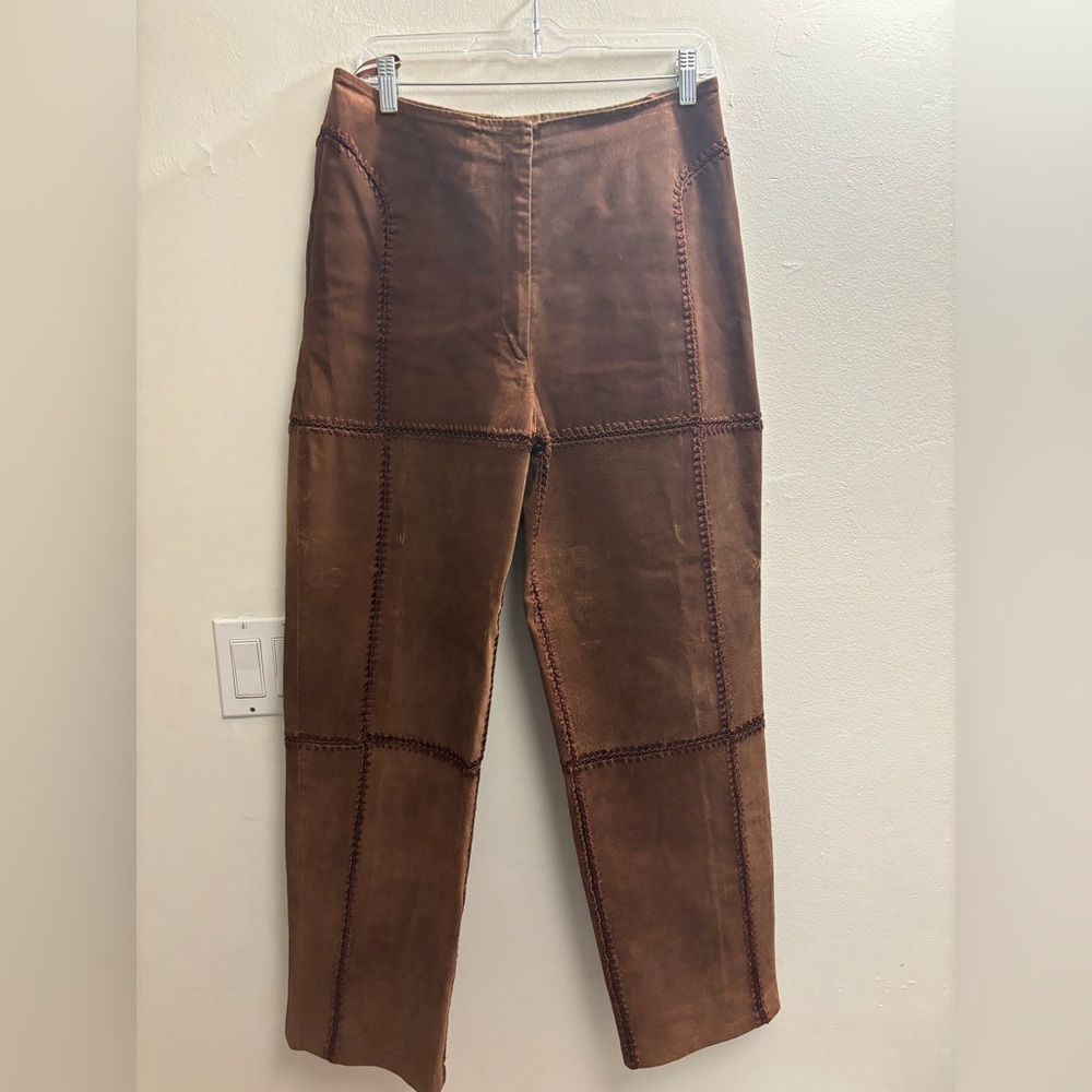 100% Suede Brown Pants